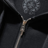 Chh Chrome Hearts Hoodie Sanskrit Letter Print Miami Zip Jacket Sweater