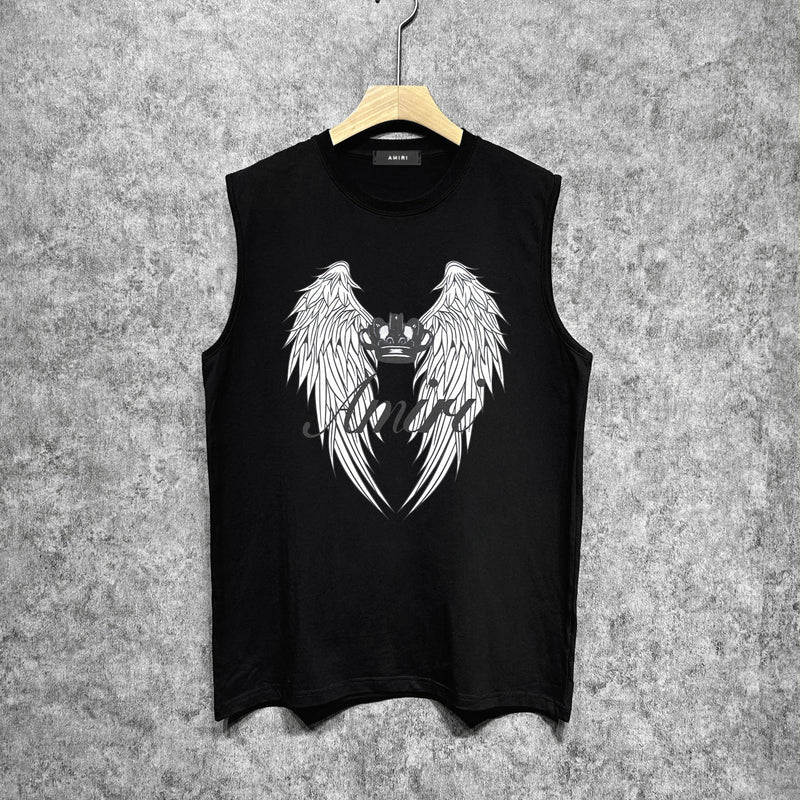 Amiri tank top wing crown printing