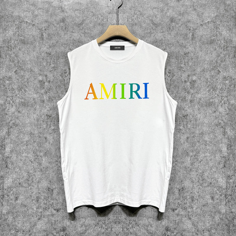 Amiri tank top gradient small letter printing