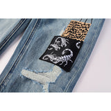 KSUBI Jeans Slim Fit Casual Stretch Ripped Jeans