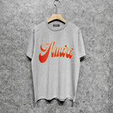 Amiri t shirts flame gold letterprinting short sleeves
