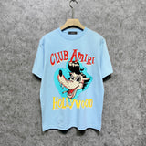 Amiri t shirts smoke gray wolf printing short sleeve