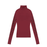 Unisex long-sleeved shirt high collar dark gridsprinting