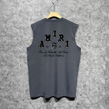 Amiri tank top bone white bone crack letterprinting