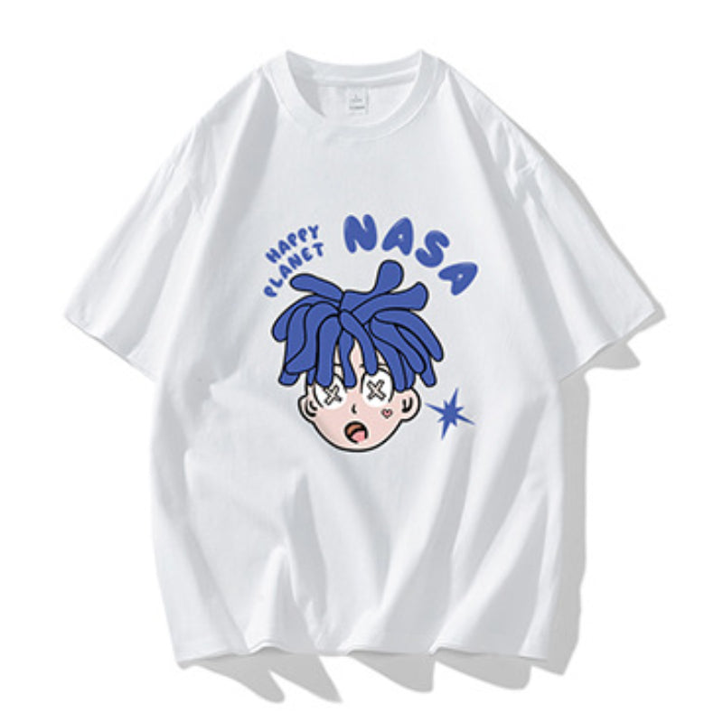 Nasa T Shirt Short Sleeve T-Shirt Loose High Street Couple'S Tops