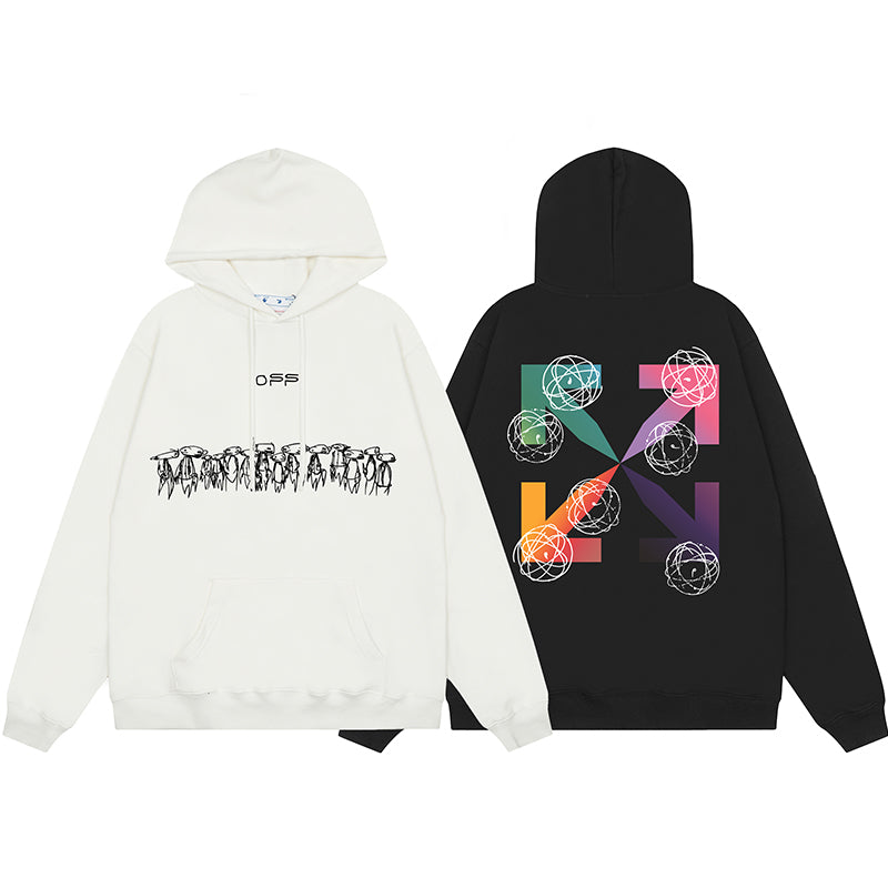OFF WHITE Hoodie Trendy Street Style Personalized Cotton