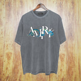 Amiri washed t-shirt letter dragon printing short sleeves