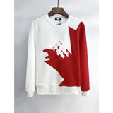 Dsq2 Hoodie DSQ Lian D2 Half Piece Red Leaf Printed Sweater Trendy Men's Autumn and Winter