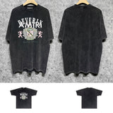 Amiri washed t-shirt lion medal printing short sleeve