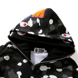 Bathing Ape Hoodie Luminous Camouflage Spotted Shark Double Hooded Zip Sweater