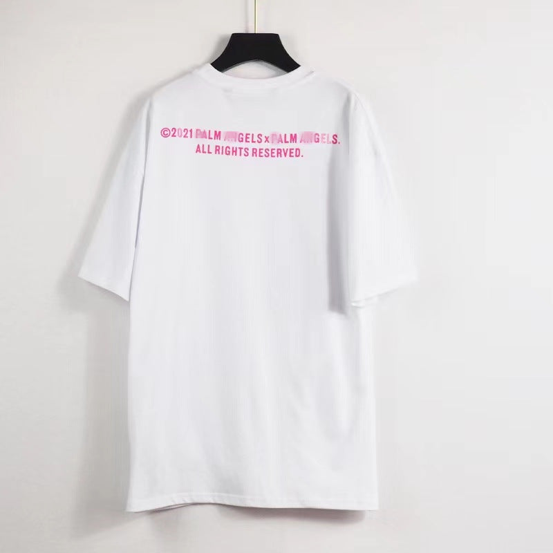Palm Angels T Shirts Short Sleeve Printed Men And Women Loose Casual
