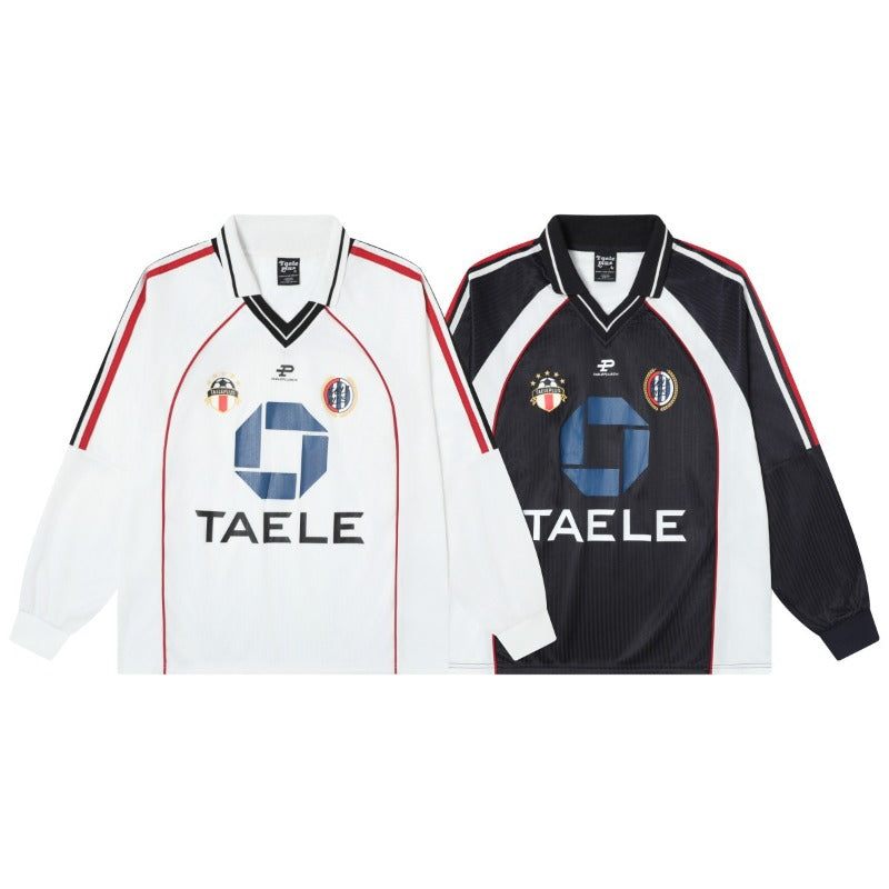 Unisex long-sleeved shirt men's autum lapel polo shirt