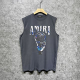 Amiri tank top colorful hand rest planet print