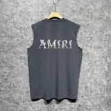 Amiri tank top with vine and man text printing