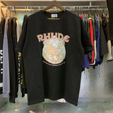 Rhude T Shirts Printed Cotton Casual Short Sleeve Men and Women