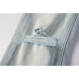 KSUBI Jeans Slim Fit Casual Stretch Ripped Jeans