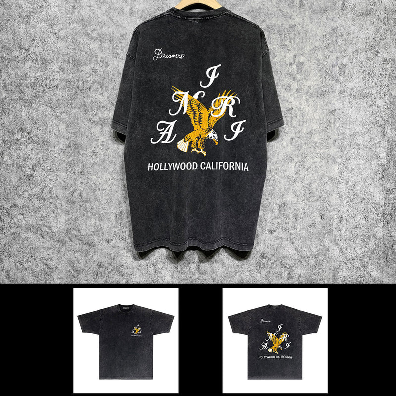 Amiri washed t-shirt hollywood eagle short sleeve