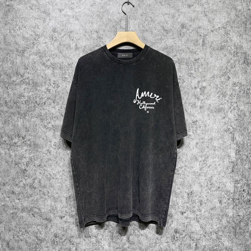 Amiri washed t-shirt hollywood letterprinting short sleeves