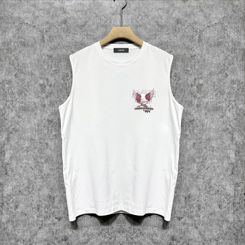 Amiri tank top flying eagle medal printing