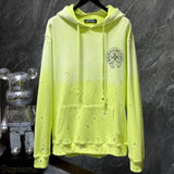 Chh Chrome Hearts Hoodie Horseshoe gradual change washing water splashing ink