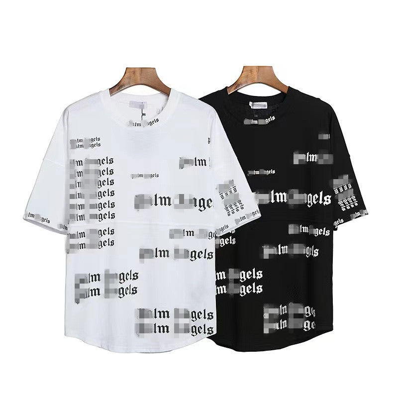 Palm Angels T Shirts Angel Full Printed Letter Print Short-Sleeve T-shirt