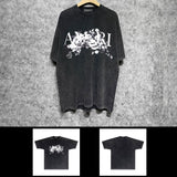 Amiri washed t-shirt colorless floral short sleeves