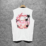 Amiri tank top pink beach print