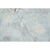 Unisex Shirts Floral Print Oversized Satin Shirt