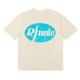 Rhude T Shirt Micro Label Alphabet Horse Print Short Sleeve T-Shirt