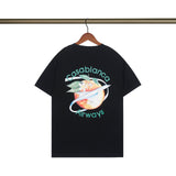 Casablanca T Shirts Spring/Summer Print Loose Cotton Short Sleeve T-Shirt