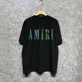 Amiri t shirts camouflage letterprinting short sleeves