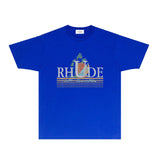 Rhude T Shirts Printed Trendy Pure Cotton