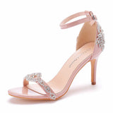 Nude Heels for Wedding Stiletto High Heel Sandals Wedding Shoes