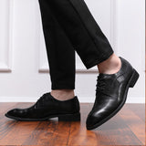 Men's Dress Shoes Classic Leather Oxfords Casual Cushioned Loafer Men's Shoes Autumn and Winter Leather Casual Shoes