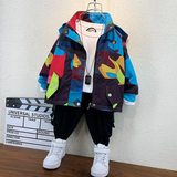 Toddler Boys Jackets Boys' Jacket Spring and Autumn Boys' Camouflage Trench Coat