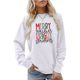 Merry and Bright Sweatshirts Merry Teacher Bright Casual round Neck Sweater