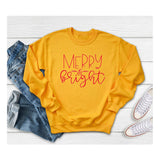 Merry and Bright Sweatshirts Crew Neck Sweater Merry and Bright