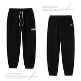 Grey Sweatpants Winter Velvet Sport Trousers Men's Loose Autumn and Winter