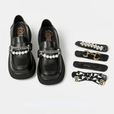 Mary Jane Shoes Platform Loafers Thick Heel Leather Shoes Female