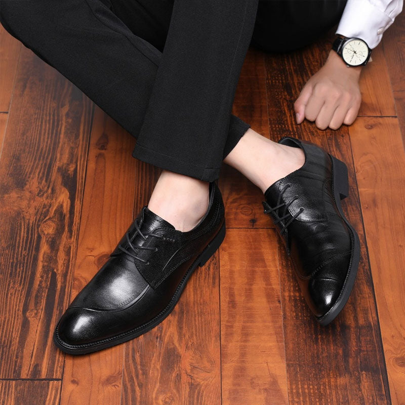 Men's Dress Shoes Classic Leather Oxfords Casual Cushioned Loafer Men's Shoes Autumn and Winter Leather Casual Shoes