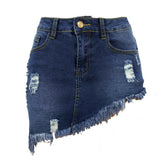 Coachella Music Festival Outfits Spring Women's Washed Denim Skirt