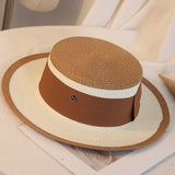 Summer Hats Color Matching Chanel-Style Straw Hat Female Summer Beach Hat