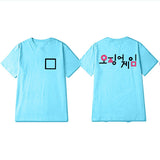 Squid Game Costume Short Sleeve Loose Crew Neck T-shirt Top