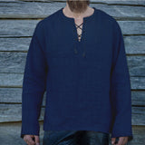 Men's Sweatshirt Men's Solid Color Loose-Fitting V-neck Long Sleeves