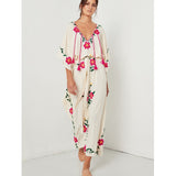 Beth Dutton Bohemian Dress Winter Autumn Maxi Dresses Embroidered Maxi Dress Blouse Dress