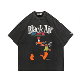 Y2g Shirts for Boys Retro Washed Short Sleeve Male Cartoon
