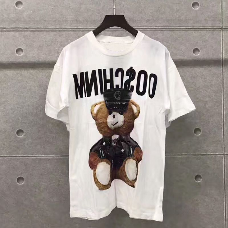 Moschino T Shirt Teddy Bear Printed Round Neck T-Shirt