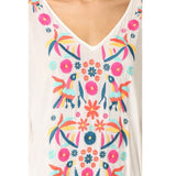 Beth Dutton Bohemian Dress Summer Spring Midi Dress Embroidered Flower and Bird Dress