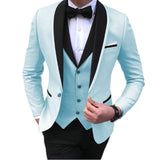 Black Tie Attire Suit Set Three-Piece Set Groomsman Clothing Gown Slim Fit