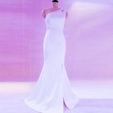 Burgundy Dress Formal Dress Long Fall/Winter Slim Fashion Fishtail Gown Dress